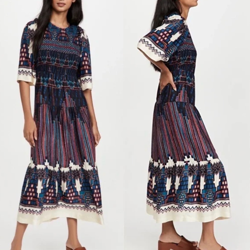 Ba&sh Mandie Ruffle Tiered Floral Maxi Boho Dress